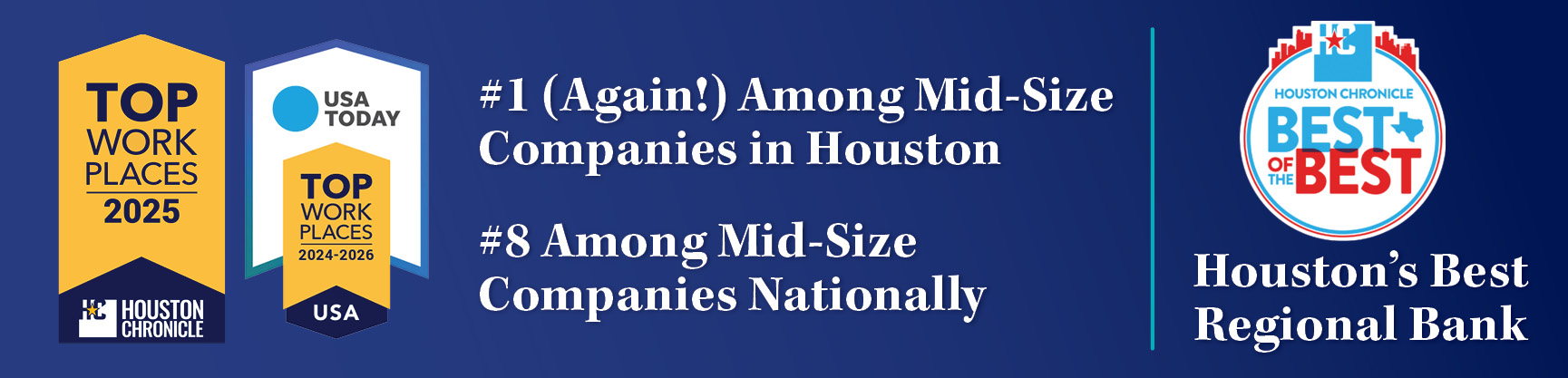 Central Bank Named Houston Chronicle Best of the Best and Top Workplaces